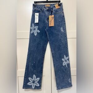 Floral Blue Jeans